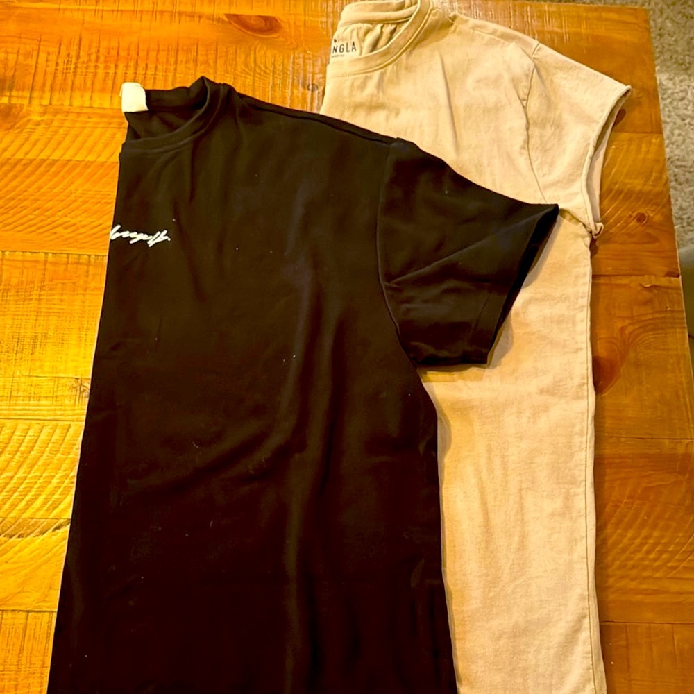 2 for 1 YoungLA Black and Tan Short Sleeve Tees